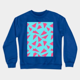 Paper Planes Pattern Pink Blue Crewneck Sweatshirt